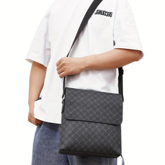 Men's Casual Shoulder Messenger Bag Flap Vertical Crossbody Briefcase Bag