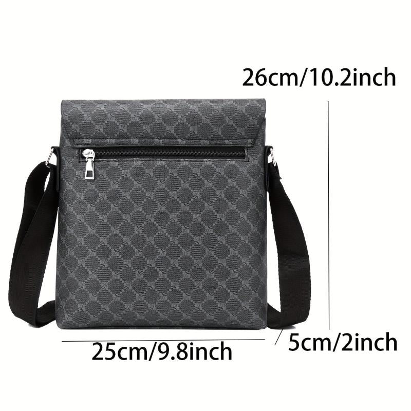 Men's Casual Shoulder Messenger Bag Flap Vertical Crossbody Briefcase Bag
