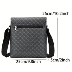 Men's Casual Shoulder Messenger Bag Flap Vertical Crossbody Briefcase Bag