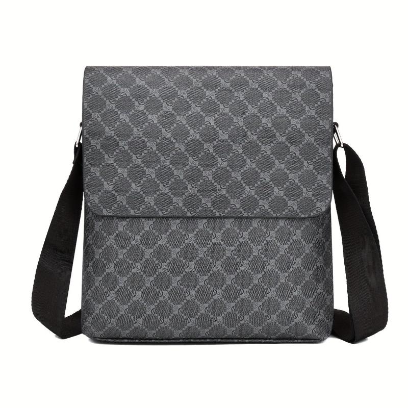 Men's Casual Shoulder Messenger Bag Flap Vertical Crossbody Briefcase Bag