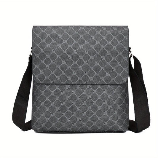 Men's Casual Shoulder Messenger Bag Flap Vertical Crossbody Briefcase Bag