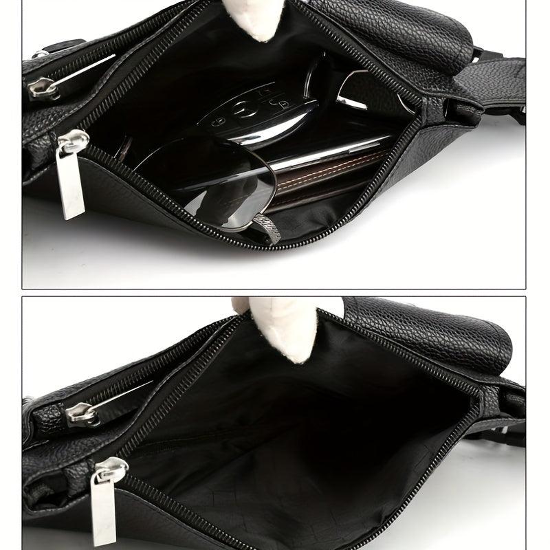 Men's PU Leather Waist Bag Outdoor Casual Waist Bag Business