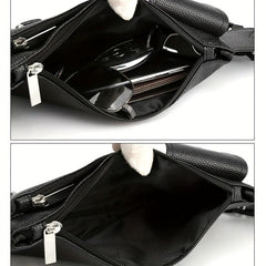 Men's PU Leather Waist Bag Outdoor Casual Waist Bag Business