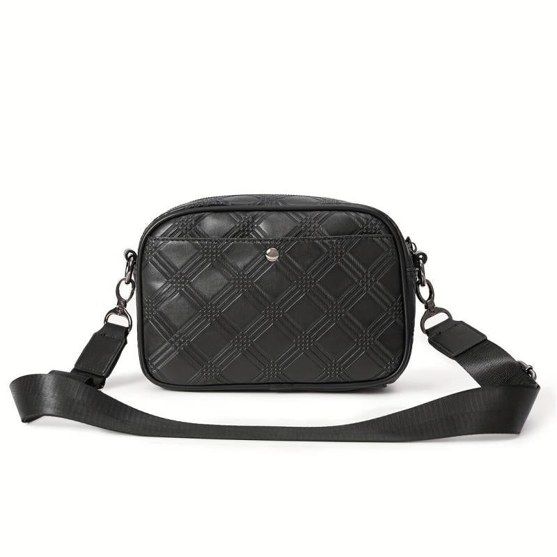 Men's Casual PU Leather Shoulder Bag Square Crossbody Bag