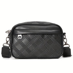 Men's Casual PU Leather Shoulder Bag Square Crossbody Bag
