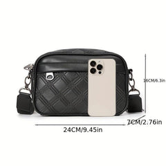 Men's Casual PU Leather Shoulder Bag Square Crossbody Bag