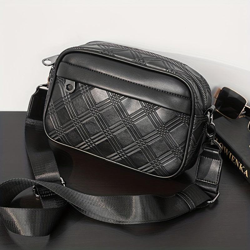 Men's Casual PU Leather Shoulder Bag Square Crossbody Bag
