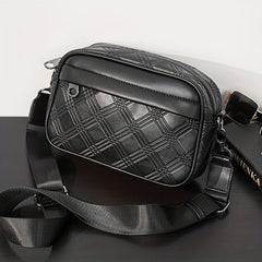 Men's Casual PU Leather Shoulder Bag Square Crossbody Bag