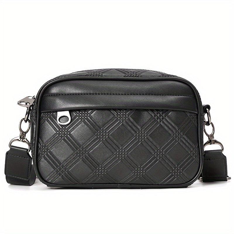 Men's Casual PU Leather Shoulder Bag Square Crossbody Bag
