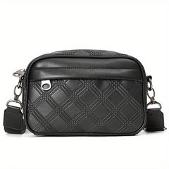 Men's Casual PU Leather Shoulder Bag Square Crossbody Bag