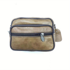 Men's Leather Shoulder Bag Small Satchel Crossbody Bag Durable Mobile Phone Bag