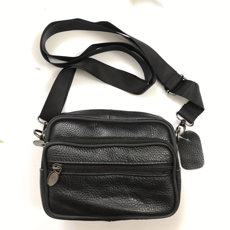 Men's Leather Shoulder Bag Small Satchel Crossbody Bag Durable Mobile Phone Bag