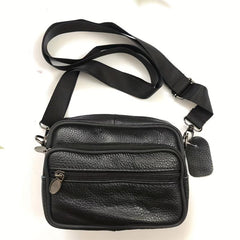 Men's Leather Shoulder Bag Small Satchel Crossbody Bag Durable Mobile Phone Bag