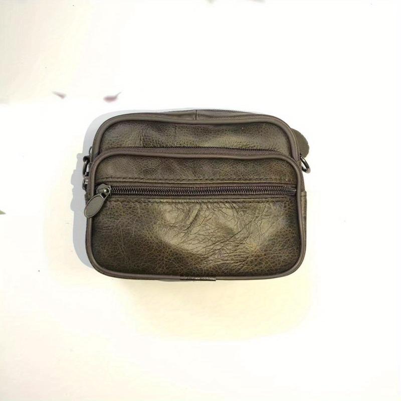 Men's Leather Shoulder Bag Small Satchel Crossbody Bag Durable Mobile Phone Bag