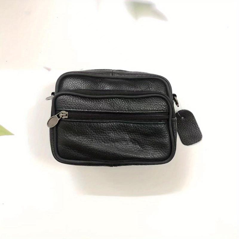 Men's Leather Shoulder Bag Small Satchel Crossbody Bag Durable Mobile Phone Bag
