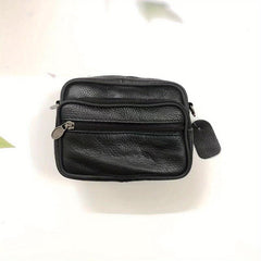 Men's Leather Shoulder Bag Small Satchel Crossbody Bag Durable Mobile Phone Bag