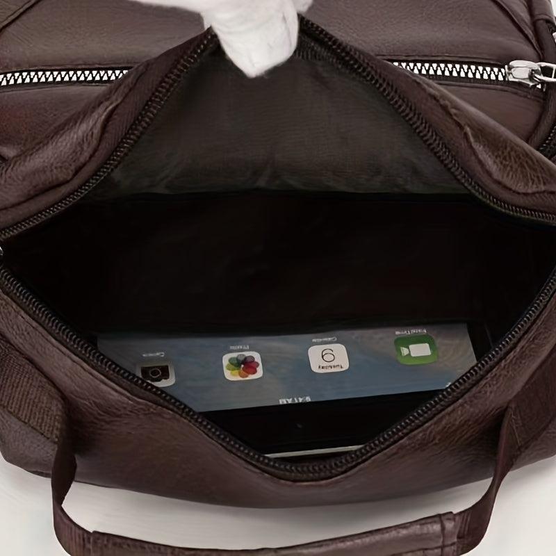 Men's Lightweight PU Leather Crossbody Bag