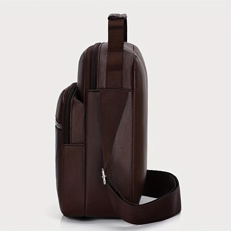 Men's Lightweight PU Leather Crossbody Bag