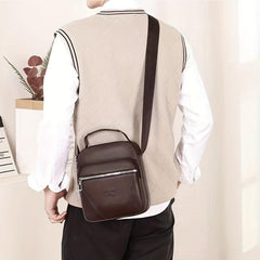 Men's Lightweight PU Leather Crossbody Bag