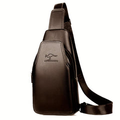Men's Leather Crossbody Bag Multifunction Shoulder Bag for Outdoor Sports