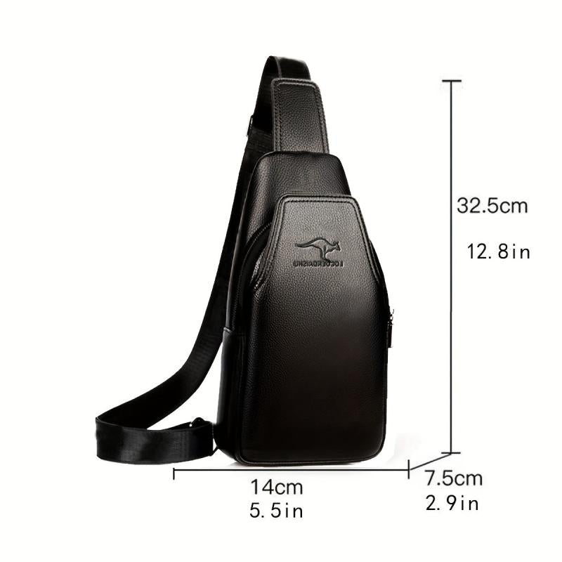 Men's Leather Crossbody Bag Multifunction Shoulder Bag for Outdoor Sports