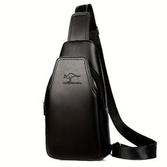 Men's Leather Crossbody Bag Multifunction Shoulder Bag for Outdoor Sports