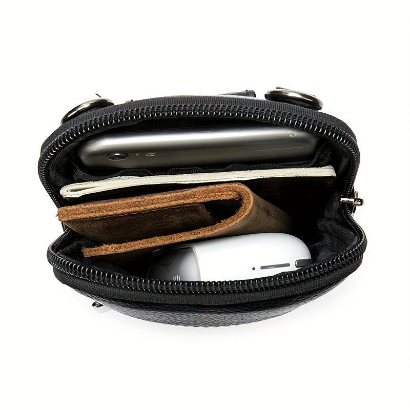 Men's Cowhide Crossbody Bag Lightweight Vertical Shoulder Bag