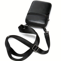 Men's Cowhide Crossbody Bag Lightweight Vertical Shoulder Bag