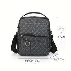 Men's Leather Crossbody Bag Vertical Shoulder Bag For Outdoor Sports Travel Work