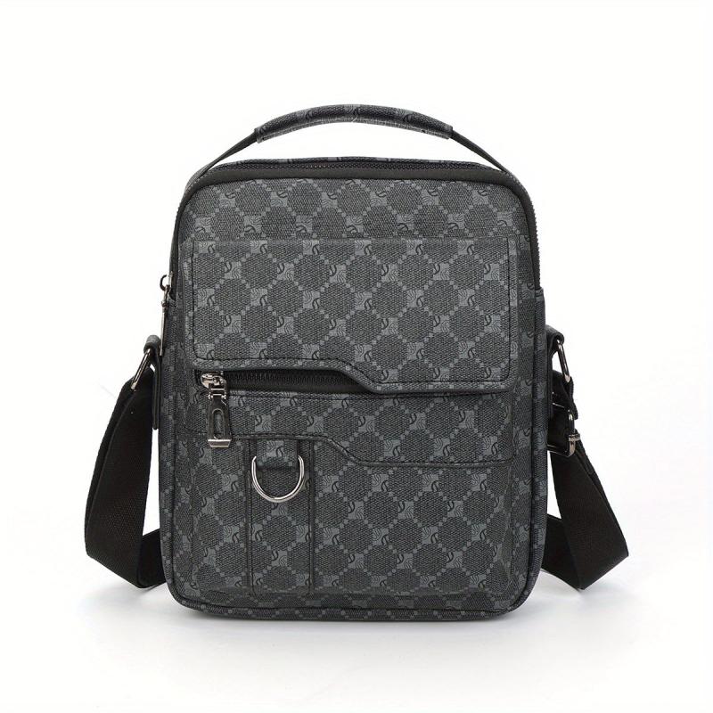 Men's Leather Crossbody Bag Vertical Shoulder Bag For Outdoor Sports Travel Work