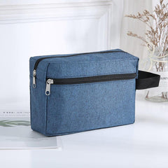Dark Grey Wash Bag Toiletry Bag Double Layer Waterproof Makeup Storage Bag