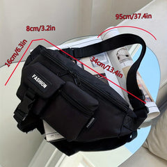 Men's Nylon Fanny Pack Crossbody Bag Multifunction Waist Bag