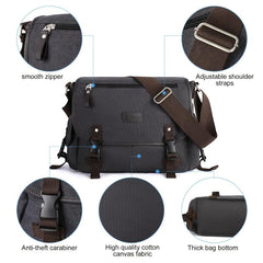 Water Resistant Canvas Messenger Bag for Men & Women