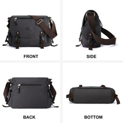 Water Resistant Canvas Messenger Bag for Men & Women