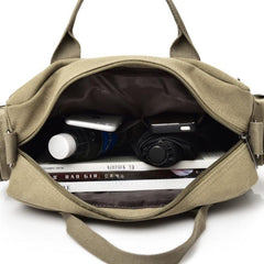 Men's Compartment Canvas Laptop Crossbody Bag Travel Work Shoulder Bag
