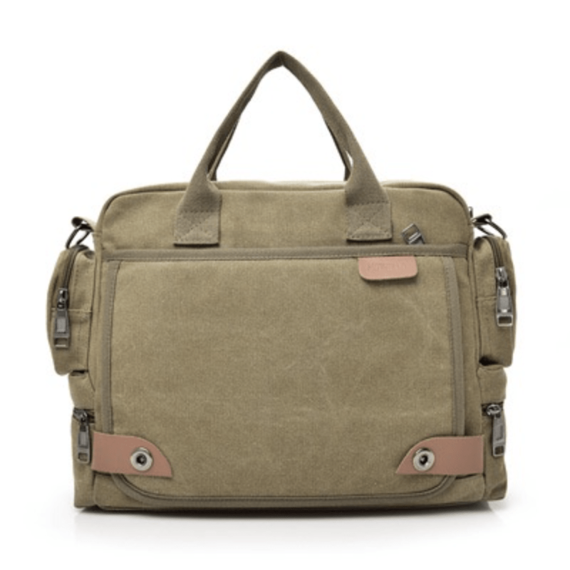Men's Compartment Canvas Laptop Crossbody Bag Travel Work Shoulder Bag