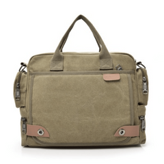 Men's Compartment Canvas Laptop Crossbody Bag Travel Work Shoulder Bag
