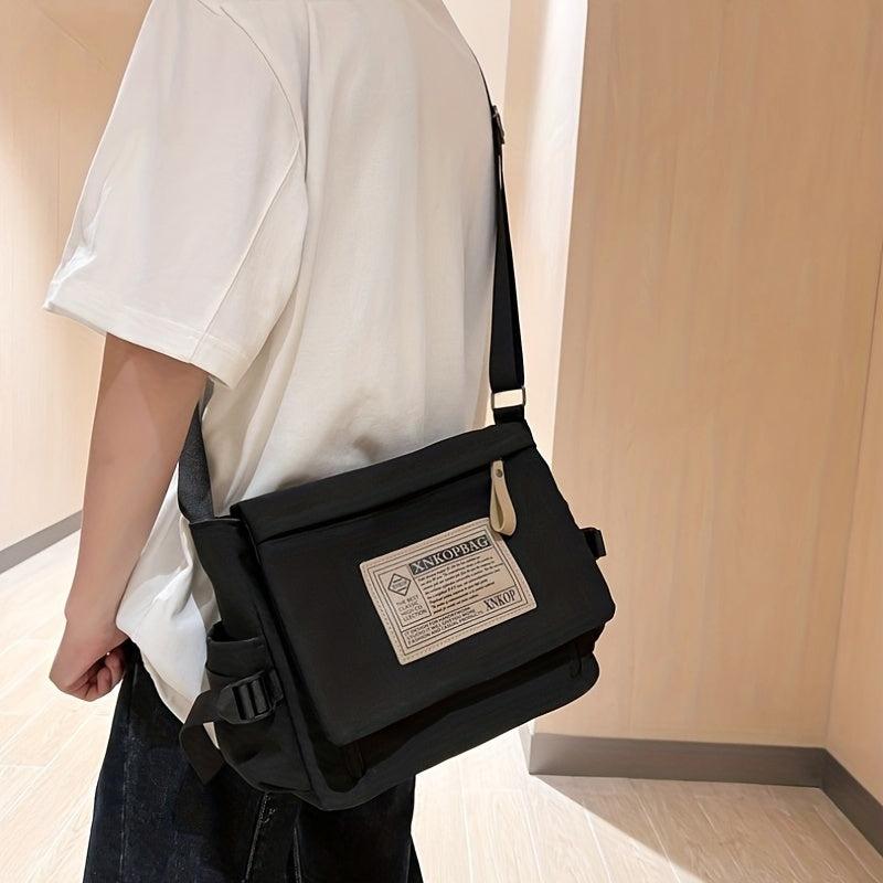 Waterproof Nylon Letter Patch Crossbody Bags Large Capacity Casual Shoulder Bags