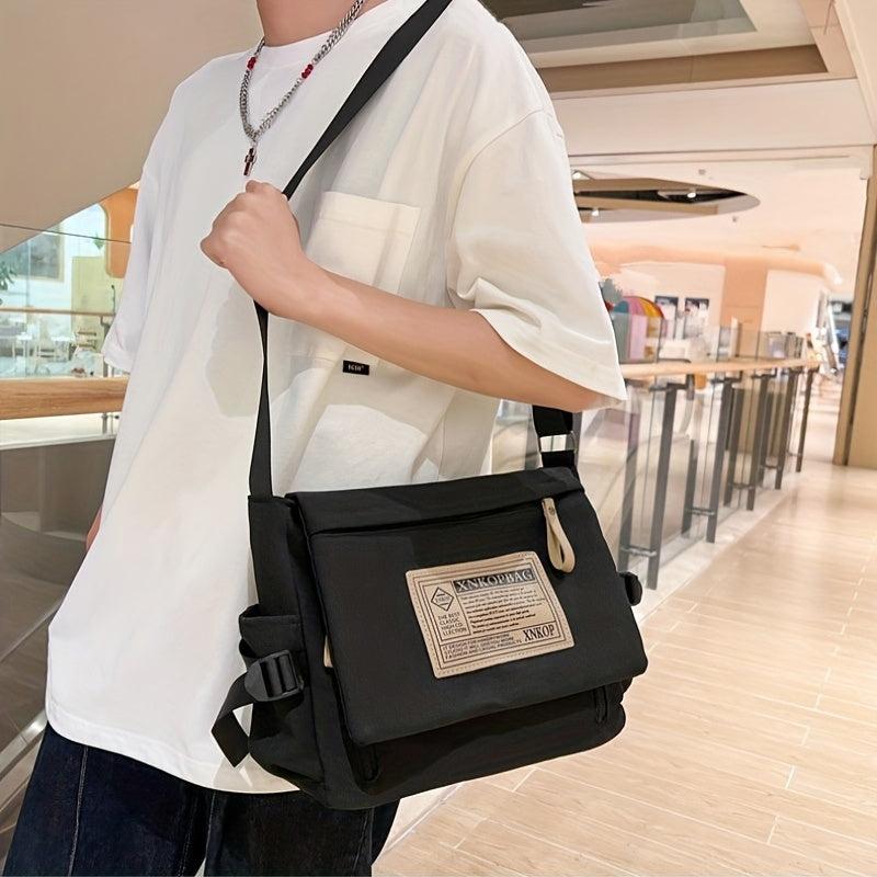 Waterproof Nylon Letter Patch Crossbody Bags Large Capacity Casual Shoulder Bags