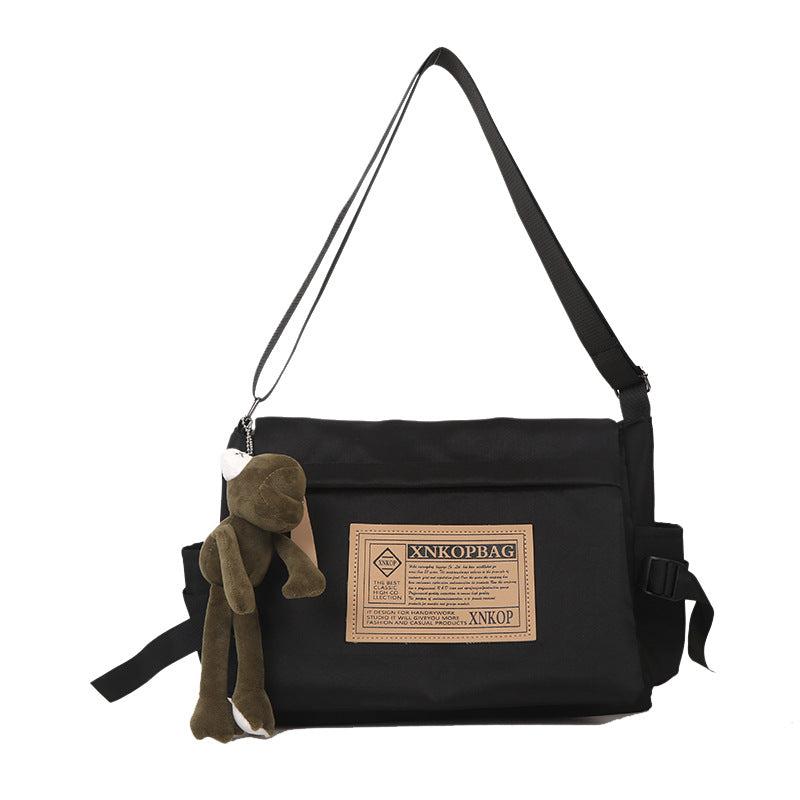 Waterproof Nylon Letter Patch Crossbody Bags Large Capacity Casual Shoulder Bags