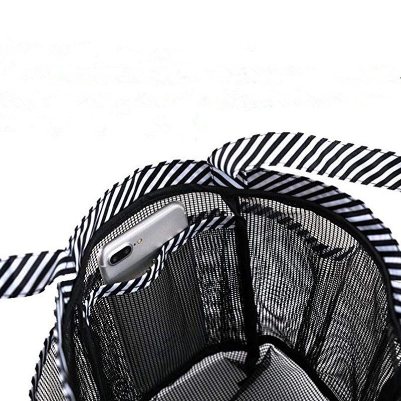 Foldable Mesh Toiletry Bag Portable Hand Carrying Wash Bag