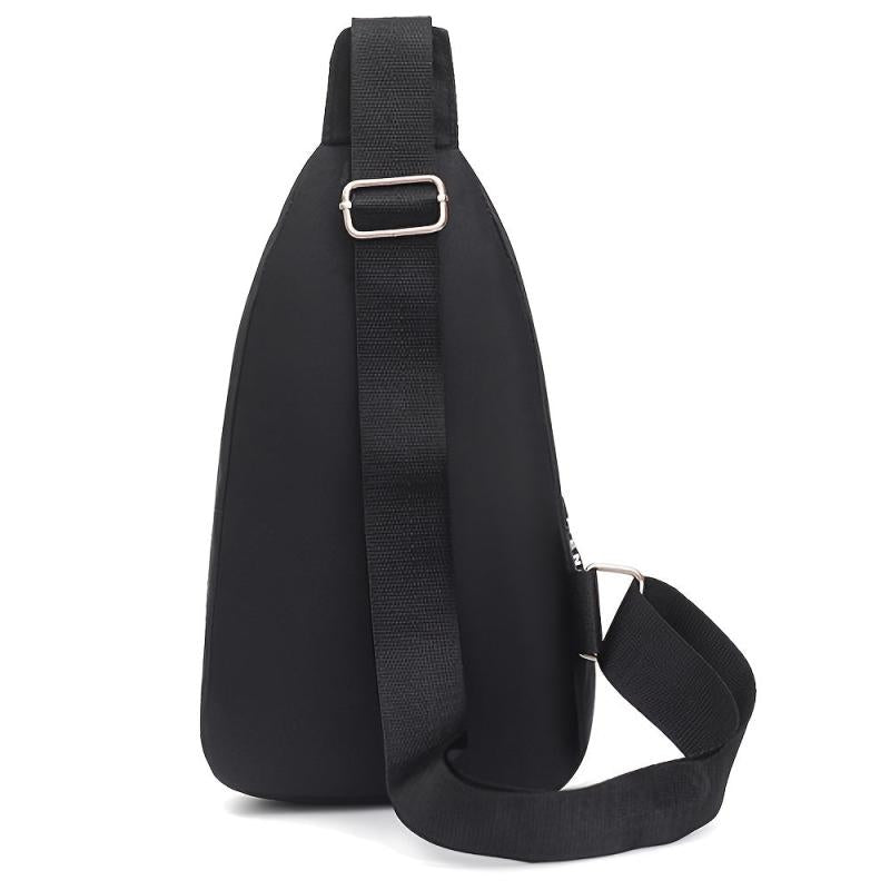 Men's Solid Plain Nylon Crossbody Bag Casual Chest Bag For Men
