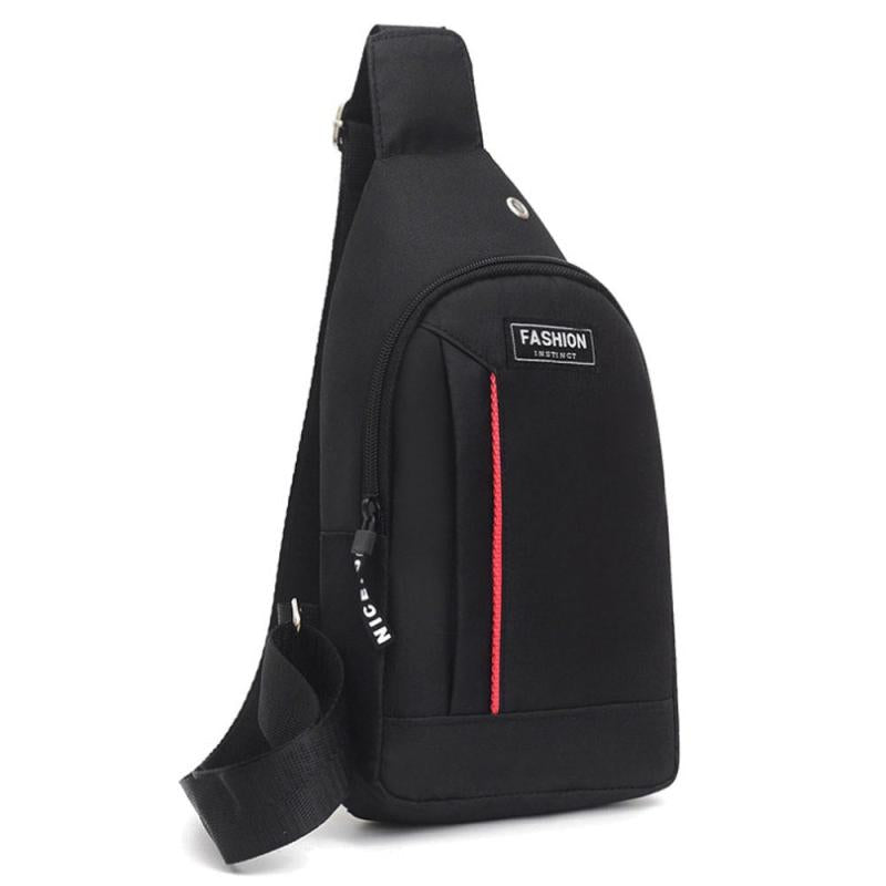 Men's Solid Plain Nylon Crossbody Bag Casual Chest Bag For Men