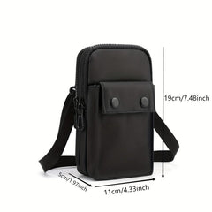 Men's Mini Shoulder Bag Messenger Bag Phone Purse for Outdoor Running Hiking