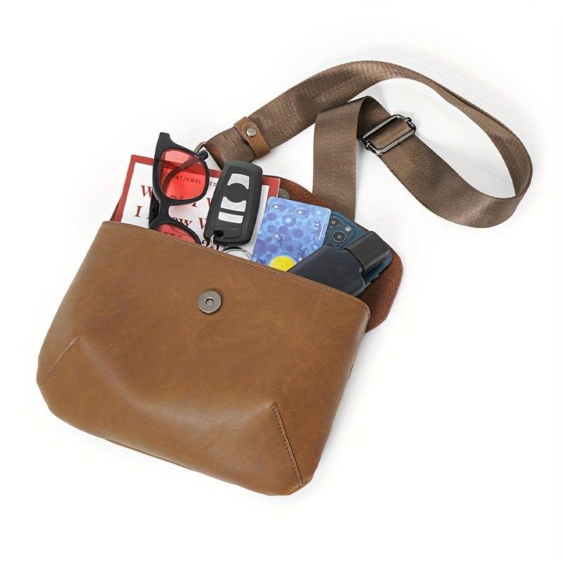 Men's Cross Body Sling Bags Leather Business Backpack