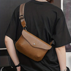 Men's Cross Body Sling Bags Leather Business Backpack