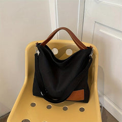 Canvas Large Capacity Niche Tote Handbag For Commuting College Students