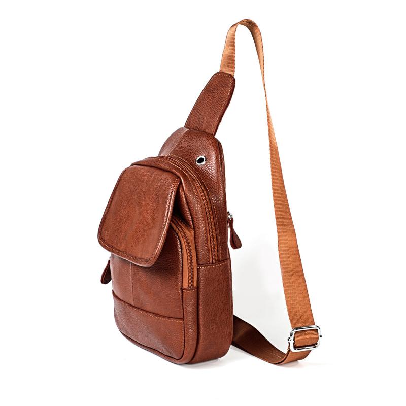 Leather Sling Backpack Crossbody Shoulder Bag Travel Chest Bag