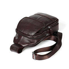 Leather Sling Backpack Crossbody Shoulder Bag Travel Chest Bag