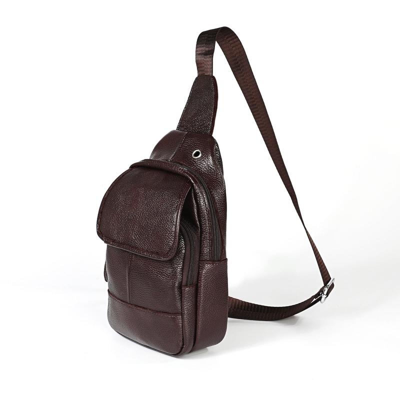 Leather Sling Backpack Crossbody Shoulder Bag Travel Chest Bag